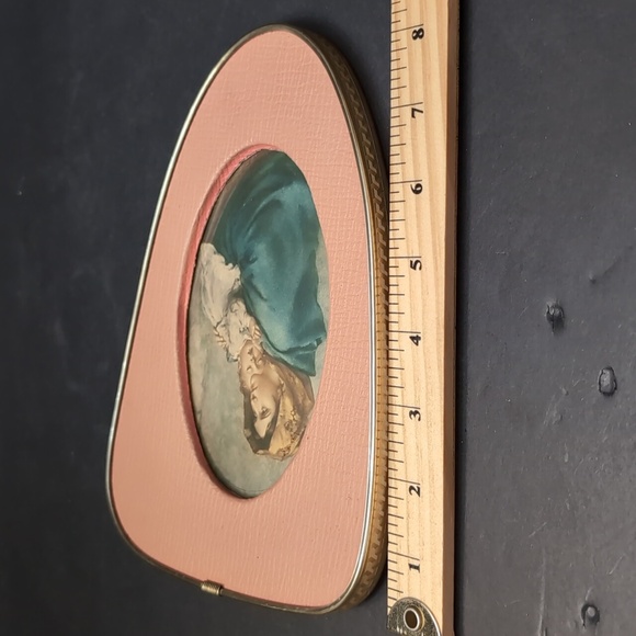 Vintage Rare Beautiful MCM Pink and Gold Framed Mother And Baby Art - Picture 7 of 8